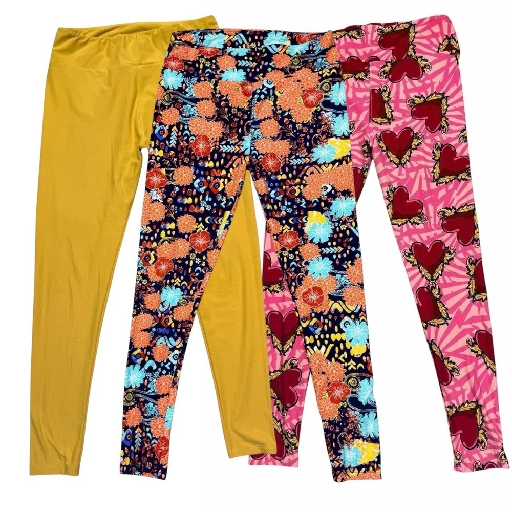 LuLaRoe Leggings Women Tall & Curvy LOT/3 Soft Stretch Loungewear Casual